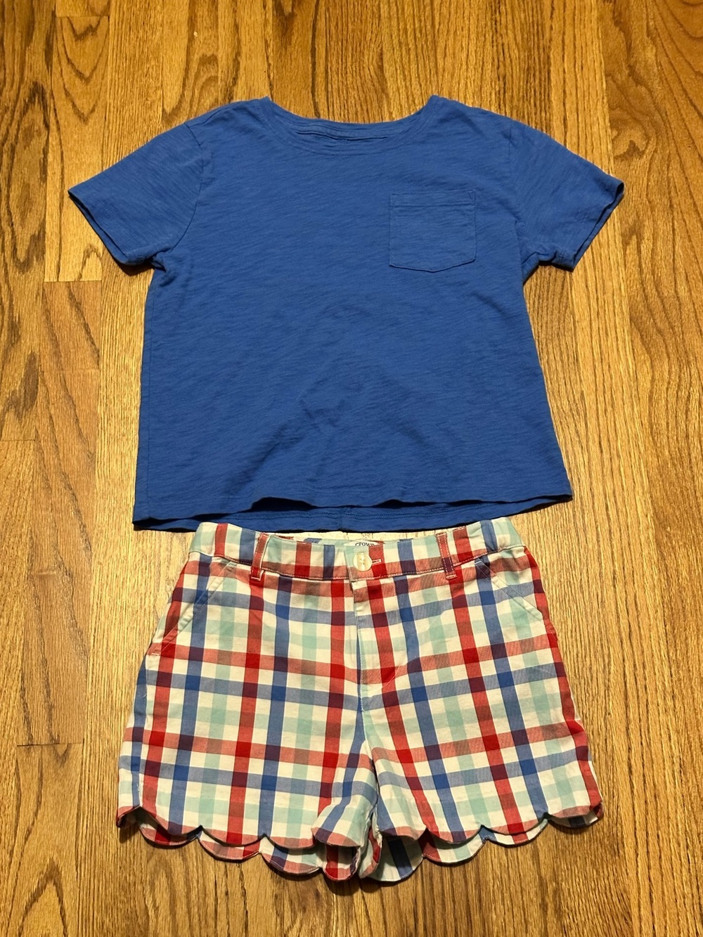 Girls Plaid Crown & Ivy Shorts with Matching Crewcuts TShirt